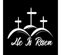 Hand Drawn he is Risen Indeed Calligraphy Lettering Easter Jesus Greeting Wall Vinyl Sticker Decor 41x48.5cm Equipped with Transfer Film kit White