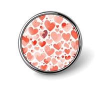 Hand Drawn Heart Badges Circle with Button Design, Personalized Picture Pin Brooches, Round Badge Holders for Decorate Hat Shirt Clothing Bag Accessories
