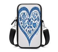 Hand Drawn Heart Small Crossbody Bag, Lightweight Cell Phone Purse with Strap, Travel Pouch Shoulder Bag for Women