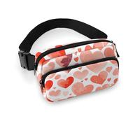 Hand Drawn Heart Waist Bag Fashion Fanny Bag with Adjustable Strap for Outdoor Workout Cycling Unisex, white, 20x13cm, Waist Bag
