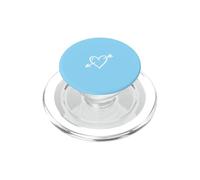 Hand Drawn Heart with Arrow Minimalist Baby Blue PopSockets PopGrip for MagSafe