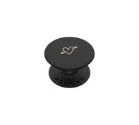 Hand Drawn Heart with Arrow Minimalist Beige Anthracite PopSockets Adhesive PopGrip