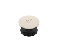 Hand Drawn Heart with Arrow Minimalist Beige PopSockets Adhesive PopGrip