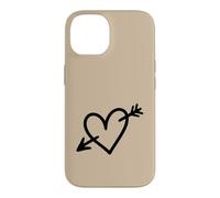 Hand Drawn Heart with Arrow Minimalist Beige/Tan Case for iPhone 14