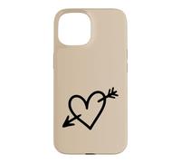 Hand Drawn Heart with Arrow Minimalist Beige/Tan Case for iPhone 15