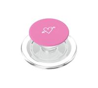 Hand Drawn Heart with Arrow Minimalist Hot Pink PopSockets PopGrip for MagSafe