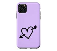 Hand Drawn Heart with Arrow Minimalist Lilac Case for iPhone 11 Pro Max
