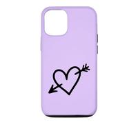 Hand Drawn Heart with Arrow Minimalist Lilac Case for iPhone 12/12 Pro