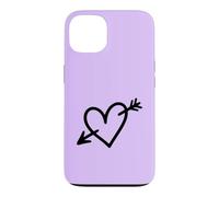 Hand Drawn Heart with Arrow Minimalist Lilac Case for iPhone 13