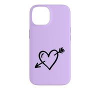Hand Drawn Heart with Arrow Minimalist Lilac Case for iPhone 14