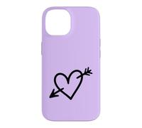 Hand Drawn Heart with Arrow Minimalist Lilac Case for iPhone 14