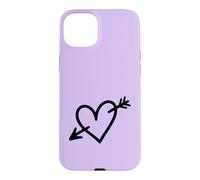 Hand Drawn Heart with Arrow Minimalist Lilac Case for iPhone 15 Plus