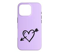 Hand Drawn Heart with Arrow Minimalist Lilac Case for iPhone 16 Pro