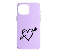 Hand Drawn Heart with Arrow Minimalist Lilac Case for iPhone 16 Pro Max