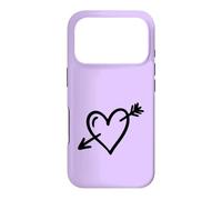 Hand Drawn Heart with Arrow Minimalist Lilac Case for iPhone 17 Pro