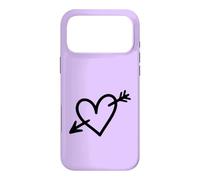 Hand Drawn Heart with Arrow Minimalist Lilac Case for iPhone 17 Pro Max