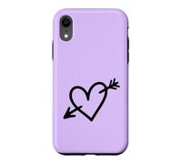 Hand Drawn Heart with Arrow Minimalist Lilac Case for iPhone XR