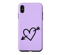 Hand Drawn Heart with Arrow Minimalist Lilac Case for iPhone XS Max