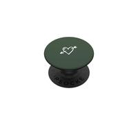 Hand Drawn Heart with Arrow Minimalist Sage Green PopSockets Adhesive PopGrip