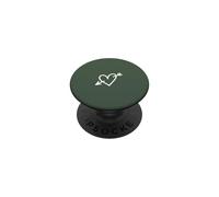 Hand Drawn Heart with Arrow Minimalist Sage Green PopSockets Adhesive PopGrip