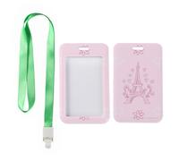 Hand-Drawn Hearts Card Holder with Green Lanyard, Travel Card Holder, Vertical ID Cards Protector for Women, Vertical Cards Protector for School, Nurse Accessories Bus Driver Accessories