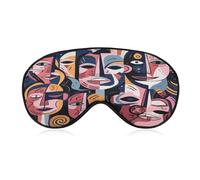 Hand Drawn Human Faces Sleeping Mask Sleep Mask for Side Sleeper Relaxing Zero Pressure Night Blindfold Light Block-Out Eye Mask for Sleep with Easy Adjustable Strap