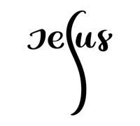 Hand Drawn Jesus Lettering Text Lettering Stickers 65.6x81.1cm Do not Damage The Wall Surface Black