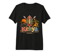 Hand Drawn Kenya Travel Souvenir Landmark Gift Premium T-Shirt