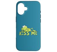 Hand Drawn Kiss Me Frog Cute Cartoon Frog Prince Design Case for iPhone 16