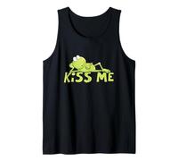 Hand Drawn Kiss Me Frog Cute Cartoon Frog Prince Design Tank Top