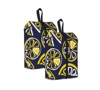 Hand-Drawn Lemon, Lemon Slices, Fruit Pattern, Travel Shoe Bags 2 Pack, Waterproof Shoe Storage Bags, Shoe Organizer for Travel and Home