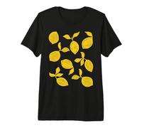Hand Drawn Lemon Pattern in Yellow Premium T-Shirt