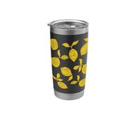 Hand Drawn Lemon Pattern in Yellow Stainless Steel Insulated Tumbler