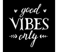 Hand Drawn Lettering Good Vibes Only Wall Decals Paster Paper 54x58.6cm Can Modify and add Information L-White