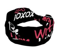 Hand Drawn Lettering Love Set Wide Headbands for Women, Stretchy Head bands, Non Slip Sports Hair Bands, Fahion Wide Headband for Yoga, Workout, Daily