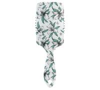Hand-drawn Lily Flower Plaid Mint anti static brush for hair Designed scalp massager brush for fine hair with Ergonomic handle cepillo para cabello de mujer