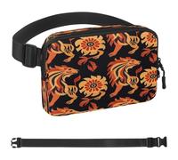 Hand Drawn Lion Fanny Packs for Women Men, Crossbody Belt Bag with Zipper Pockets,Waterproof Waist Packs with Adjustable Strap for Workout Running Traveling Hiking, Multicolor, One Size
