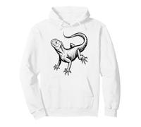Hand Drawn Lizard Sketch Line Art Reptile Lover Pullover Hoodie