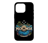 Hand Drawn Micronesia Travel Souvenir Landmark Gift Case for iPhone 16 Pro