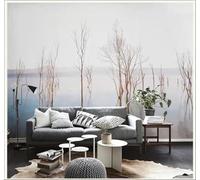 Hand Drawn Minimalist Branches Rivers Landscape 3D Wallpaper Easy Install Feature Office Living Room Sofa Bedroom TV Background Wall Decoration-250cm×170cm