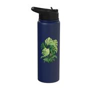 Hand Drawn Monstera in Colour Window Leaf Plant Natural Stainless Steel Insulated Water Bottle