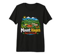 Hand Drawn Mount Hagen Papua New Guinea Travel Landmark Gift Premium T-Shirt