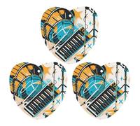 Hand Drawn Musical Instruments Car Air Freshener, 3 Pcs Love form Hanging Air Freshener Cards, Long Lasting Fragrance Scented Cards for Car, Home, Office White-style
