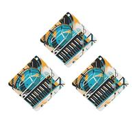 Hand Drawn Musical Instruments Car Air Freshener, 3 Pcs Rhombus Hanging Air Freshener Cards, Long Lasting Fragrance Scented Cards for Car, Home, Office Gray-style