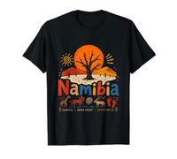 Hand Drawn Namibia Travel Souvenir Landmark Gift Value Graphic T-Shirt, Men, Black, S
