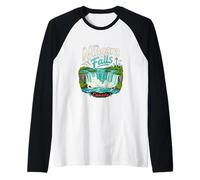Hand Drawn Niagara Falls Canada Travel Landmark Gift Raglan Baseball Tee