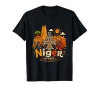 Hand Drawn Niger Travel Souvenir Landmark Gift Value Graphic T-Shirt