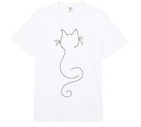 Hand Drawn One Line Art Cat Comfort Colors Adult Heavyweight T-Shirt