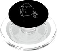 Hand Drawn One Line Art Face PopSockets PopGrip for MagSafe