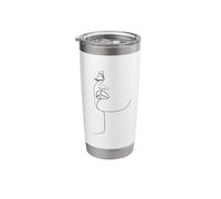 Hand Drawn One Line Art Face Stainless Steel Insulated Tumbler